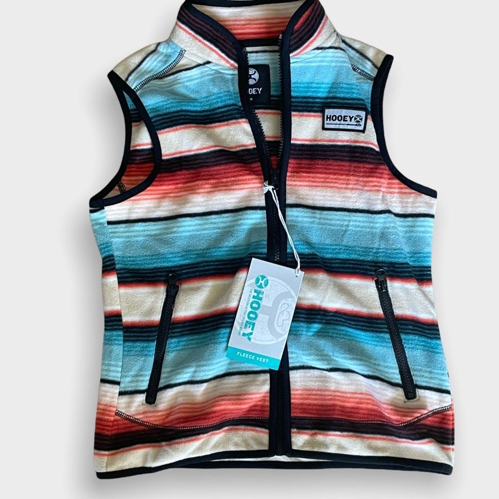 HOOey Youth Girls XL Ombre Vest Serape Fleece with Black Accents